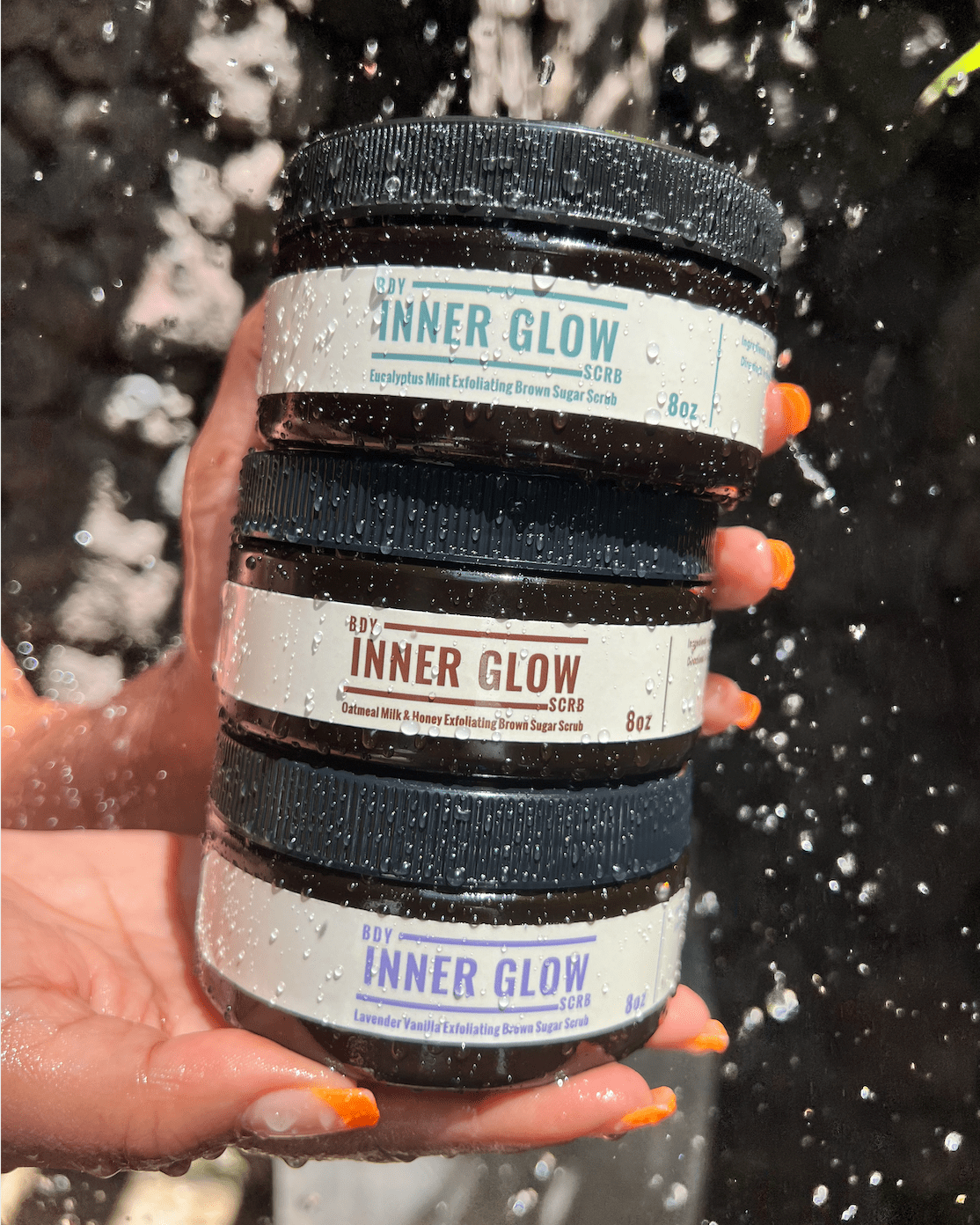 All 3 Inner Glow Life Exfoliating Brown Sugar BDY Scrubs- 8oz.