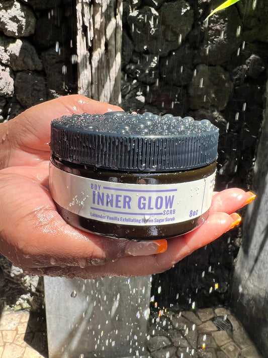 Inner Glow Lavender Vanilla Exfoliating Brown Sugar Scrub- 8oz.