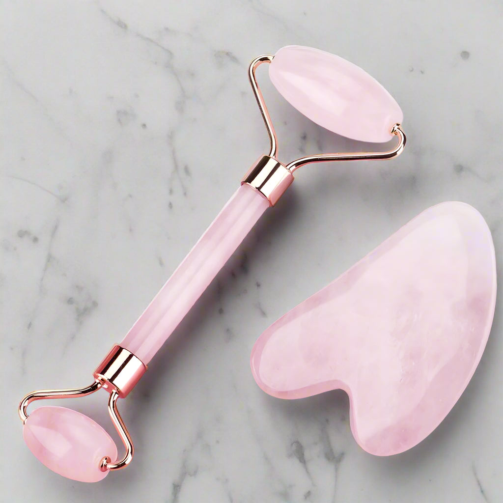 Inner Glow Therapeautic Face Massage Jade Roller OR Rose Quartz Natural Stone Crystal Slimmer - Inner Glow Life