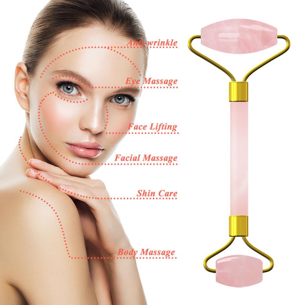 Inner Glow Therapeautic Face Massage Jade Roller OR Rose Quartz Natural Stone Crystal Slimmer - Inner Glow Life