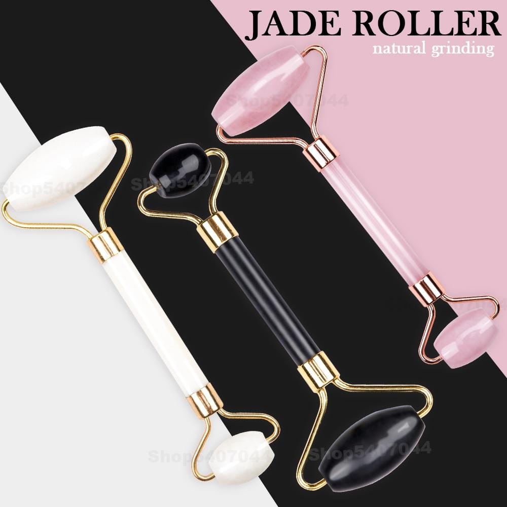 Inner Glow Slimming Face Massager Rose Quartz Roller/Natural Jade Facial Massage Roller + Face Massager Lifting Tool.