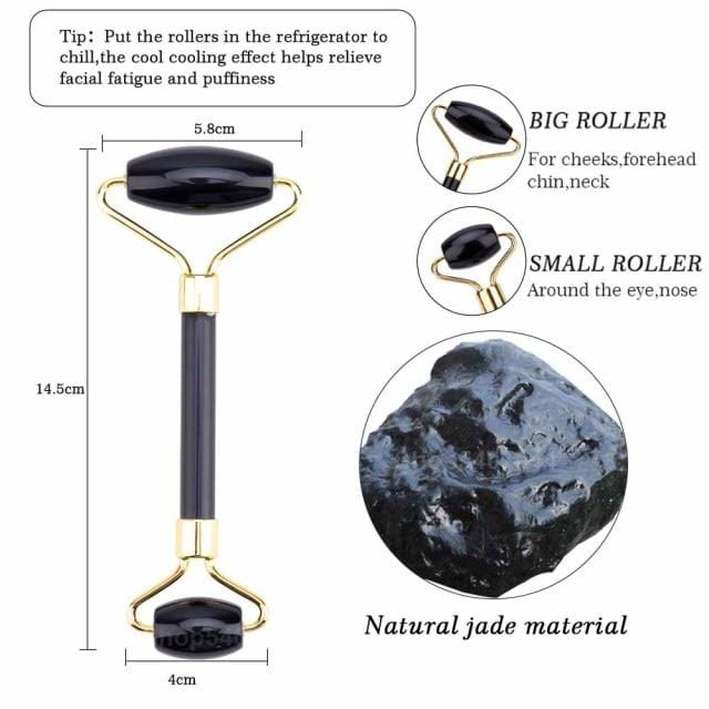 Inner Glow Slimming Face Massager Rose Quartz Roller/Natural Jade Facial Massage Roller + Face Massager Lifting Tool.