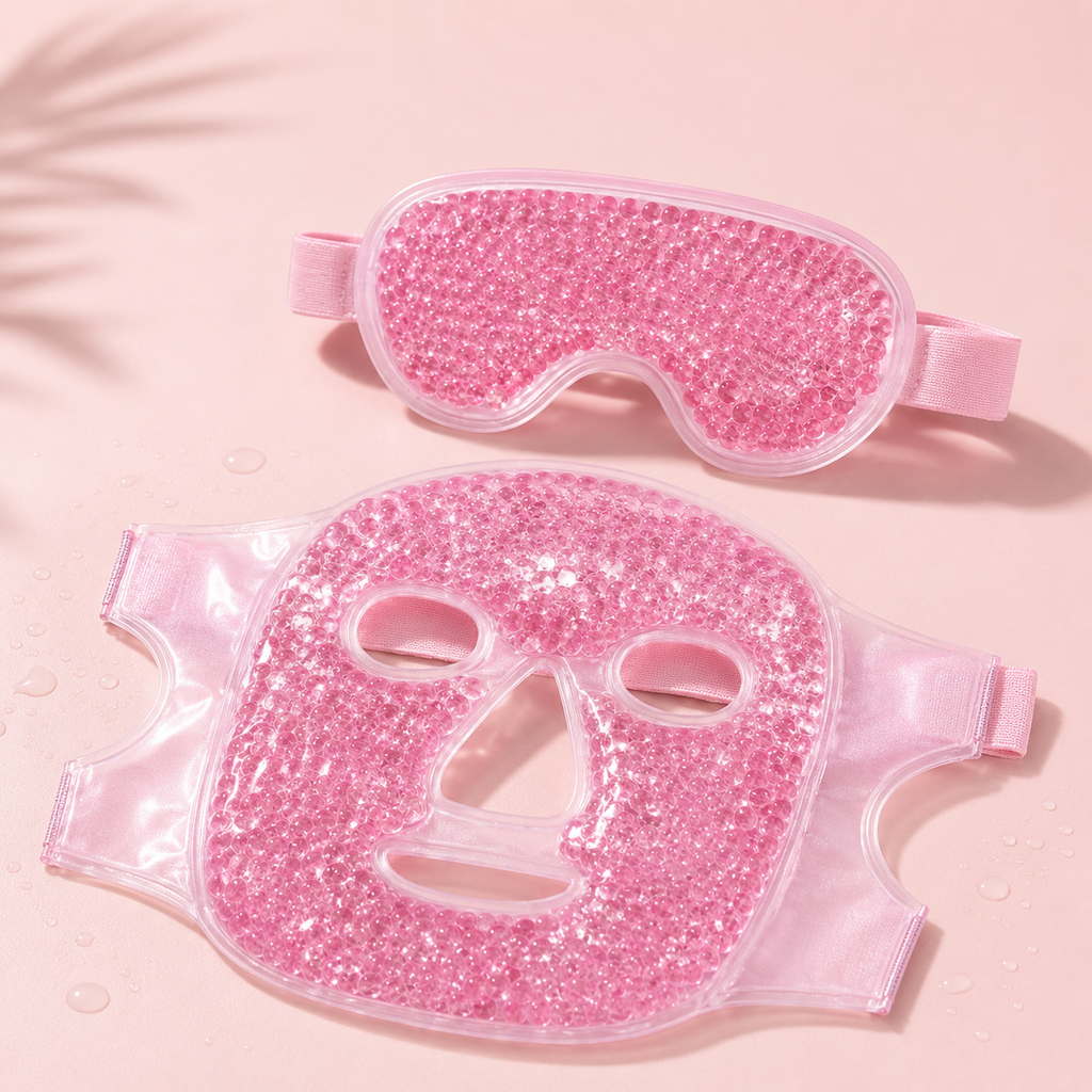 Full Face Cooling Reusable Ice Mask + Eye Mask Ice Pack