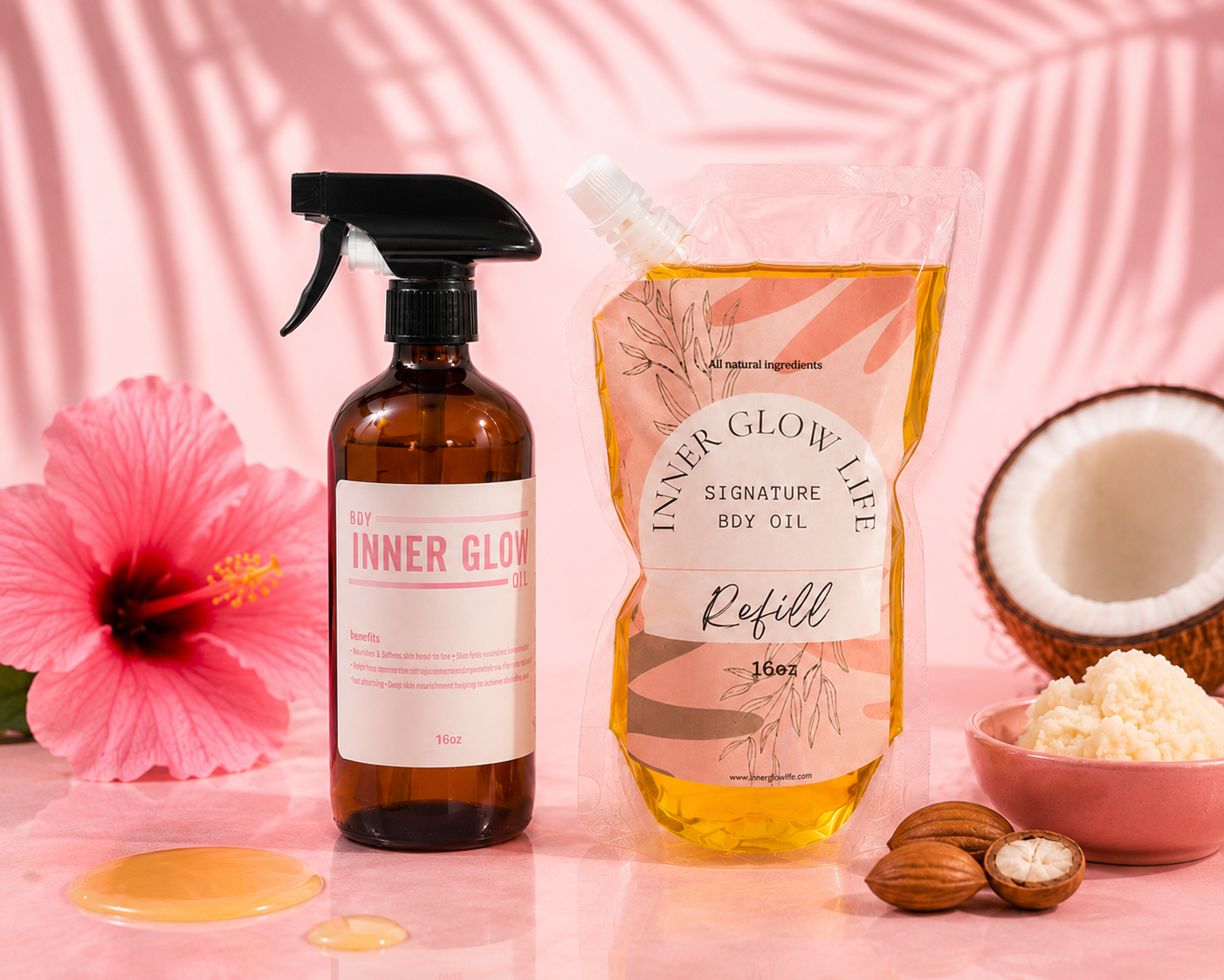 Signature BDY Oil 16oz Refill | Organic Glow & Scar Fading