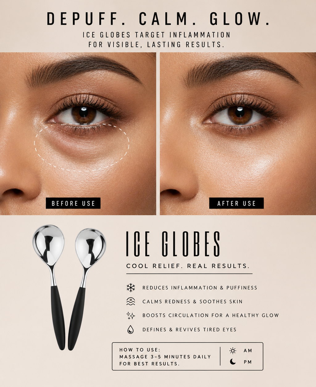 Luxe Gold Cryo Face Globes 2pcs
