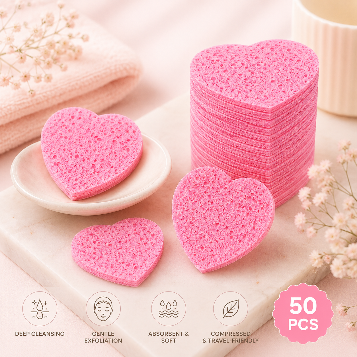 IGL Compressed facial sponge- 50pcs