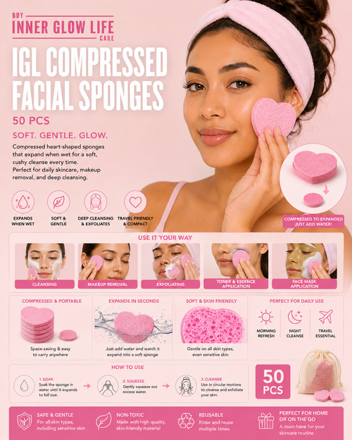 IGL Compressed facial sponge- 50pcs