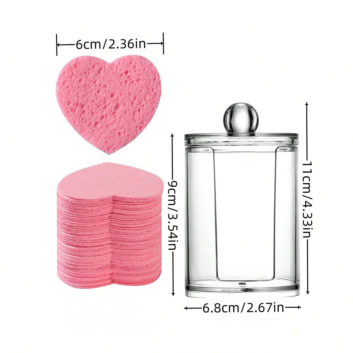 Heart Shaped Disposable Gentle Face Sponges 50pcs