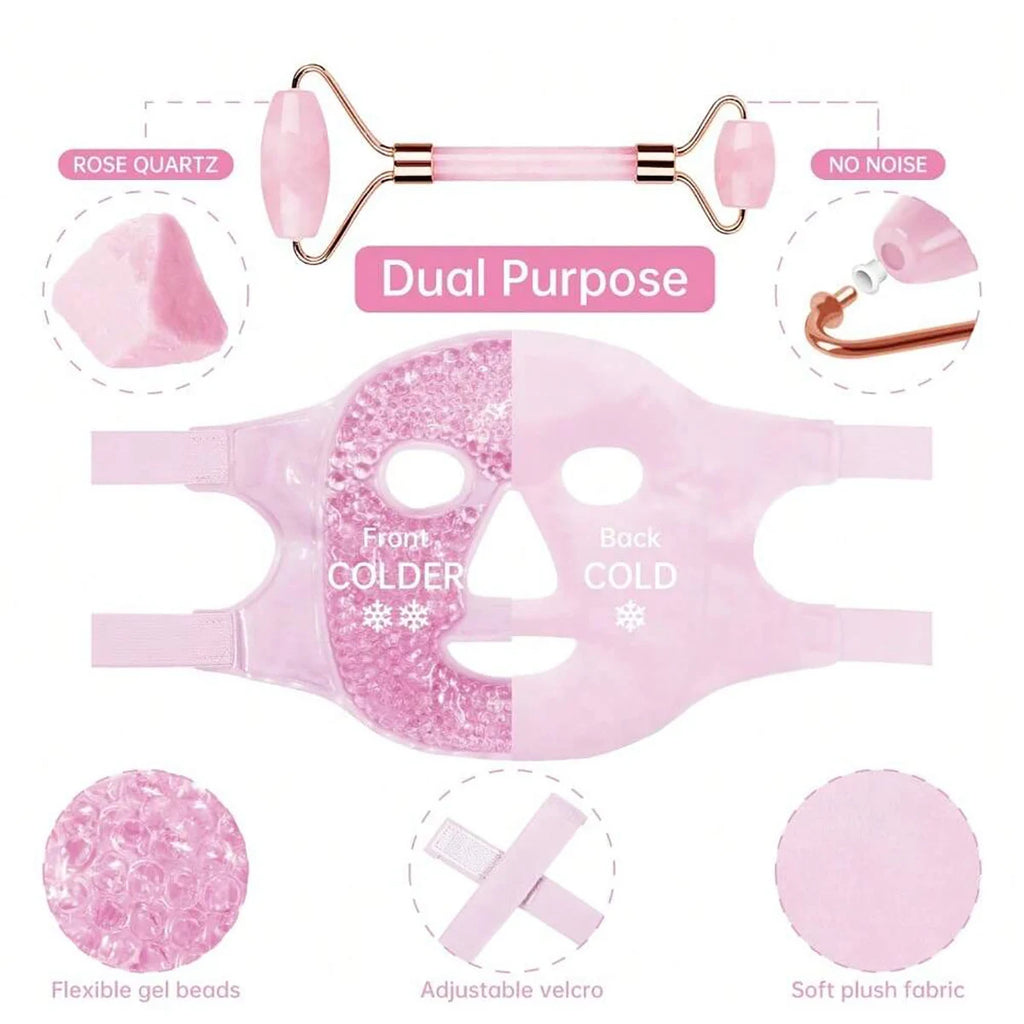 Full Face Cooling Reusable Ice Mask + Eye Mask Ice Pack