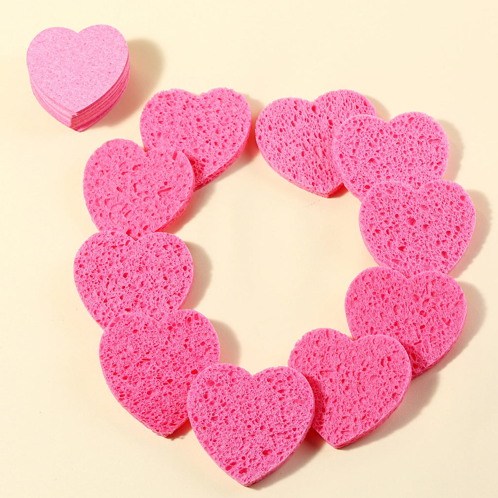 Heart Shaped Disposable Gentle Face Sponges 50pcs