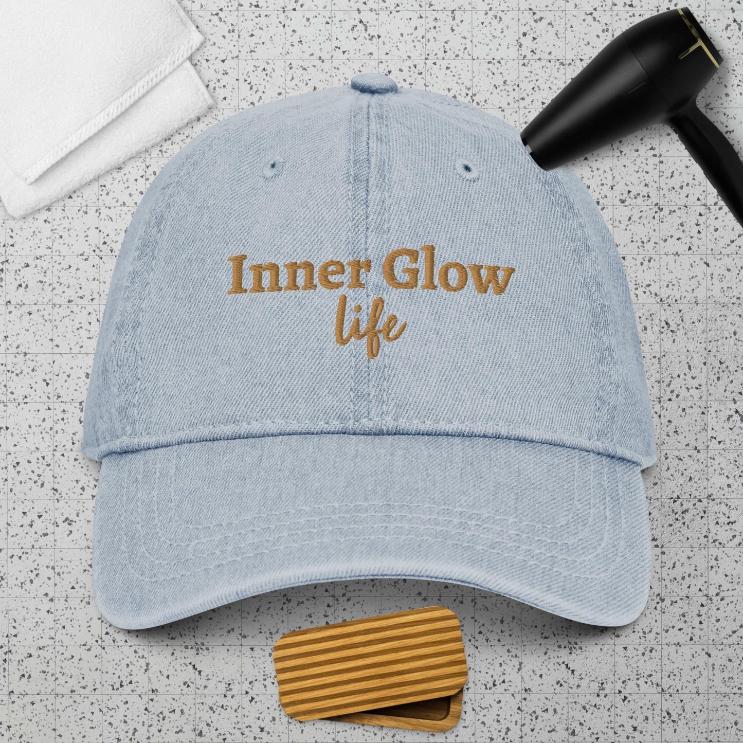 Inner Glow Life Denim Dad Hat.