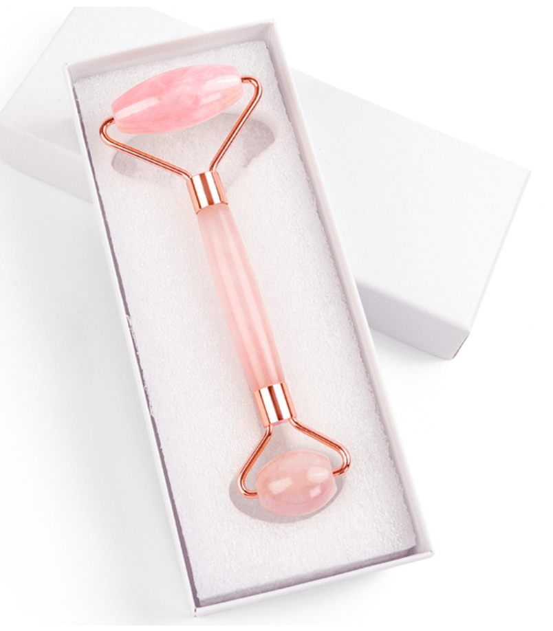Inner Glow Therapeautic Face Massage Jade Roller  OR Rose Quartz Natural Stone Crystal Slimmer.