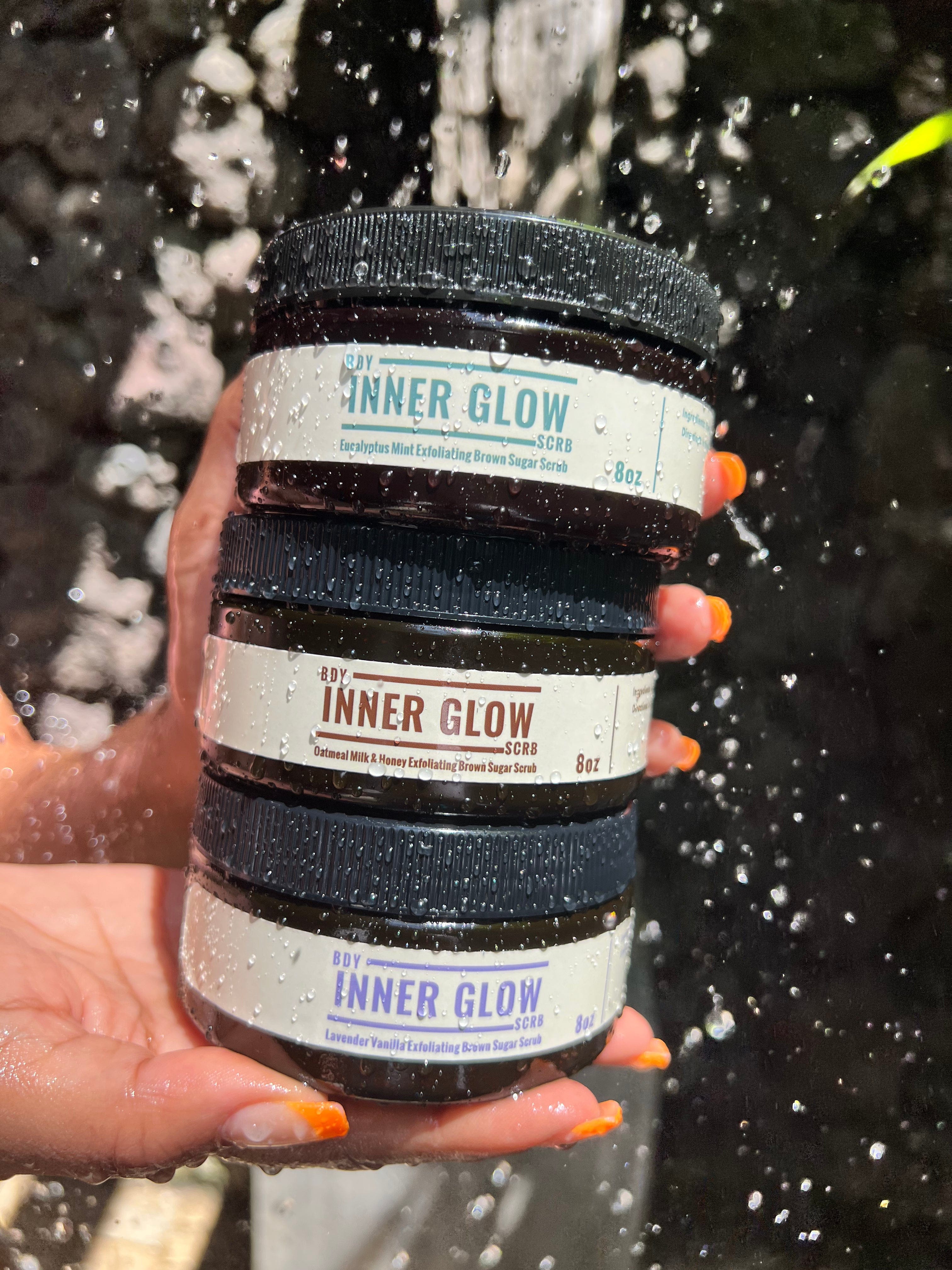 Inner Glow Life Oatmeal, Milk + Honey Exfoliating Brown Sugar Scrub- 8oz.