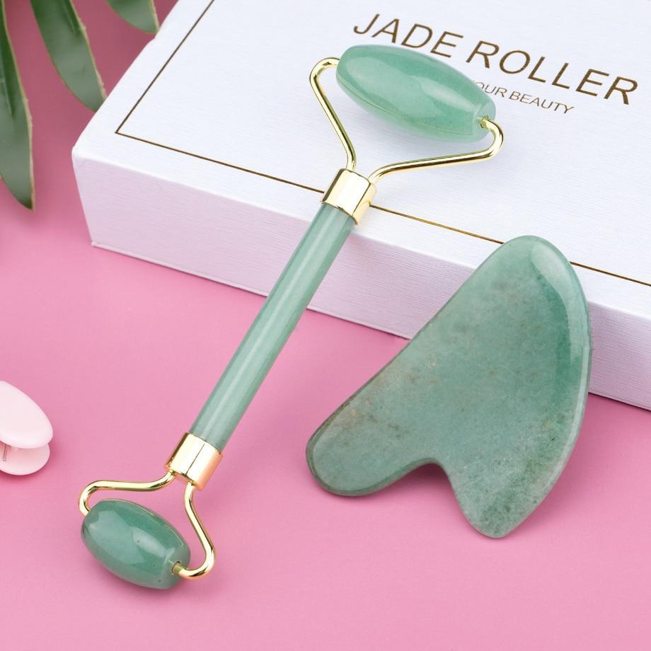 Inner Glow Therapeautic Face Massage Jade Roller  OR Rose Quartz Natural Stone Crystal Slimmer - Inner Glow Life